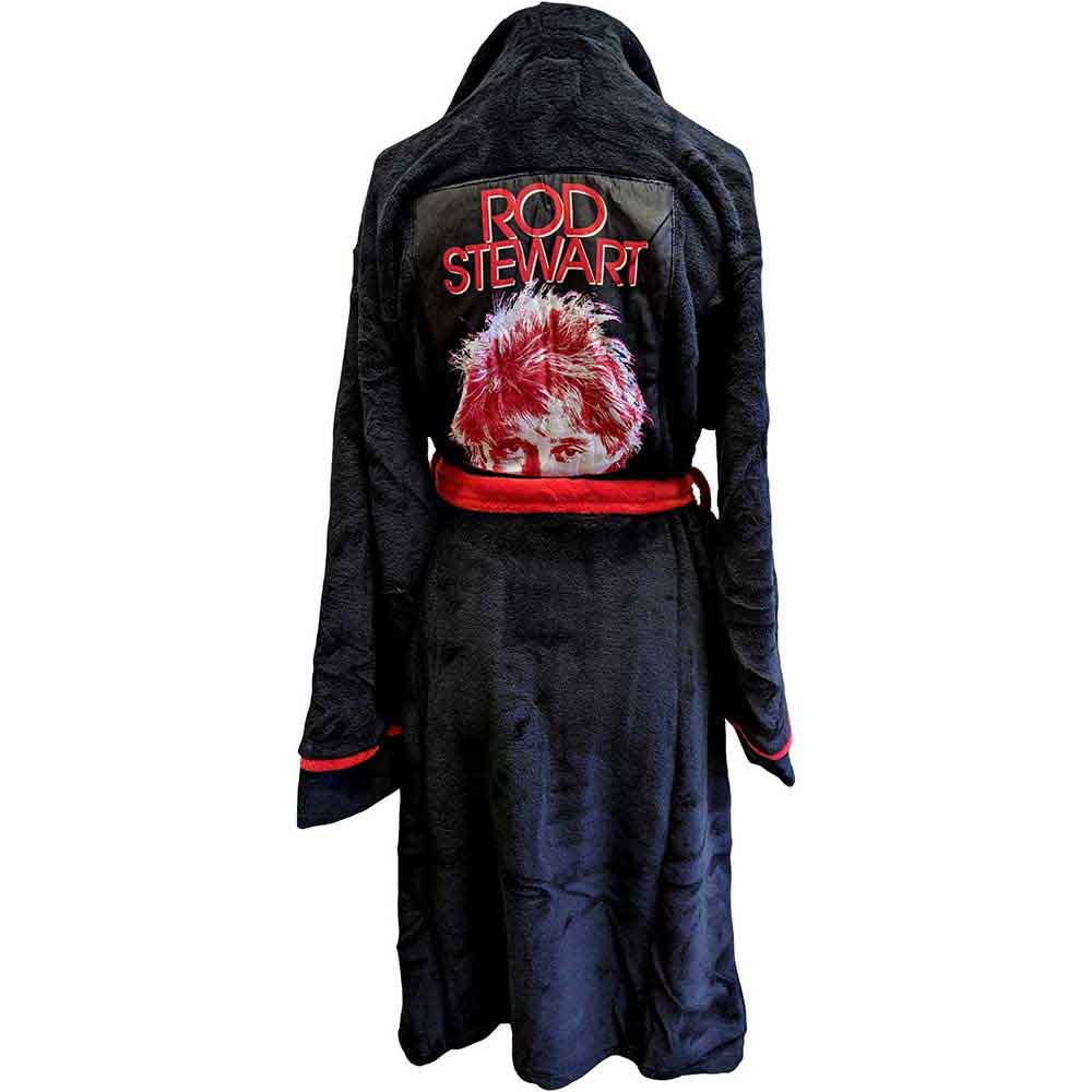 Rod Stewart Unisex Bathrobe: Cherries Logo (Black & Red) (Back Print)