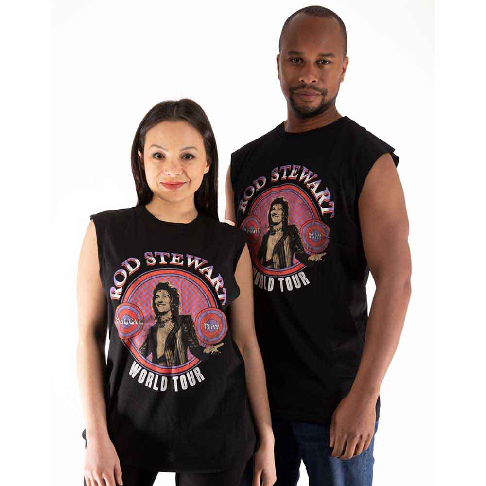 Rod Stewart Unisex Tank T-Shirt: World Tour (Black)