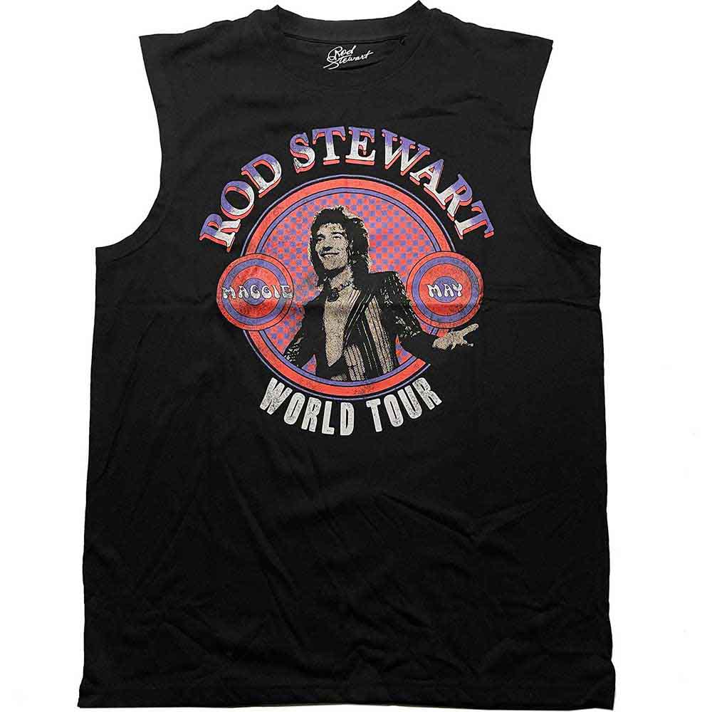 Rod Stewart Unisex Tank T-Shirt: World Tour (Black)