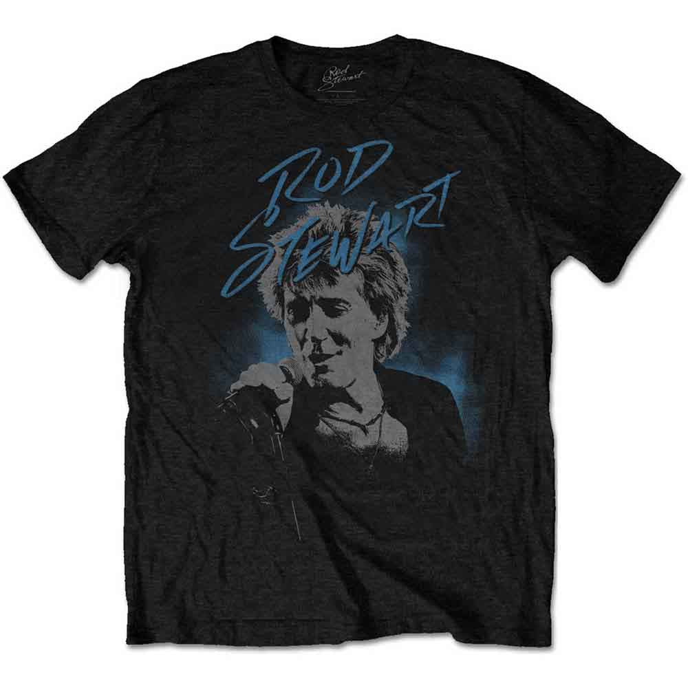 Rod Stewart Unisex T-Shirt: Scribble Photo (Black)