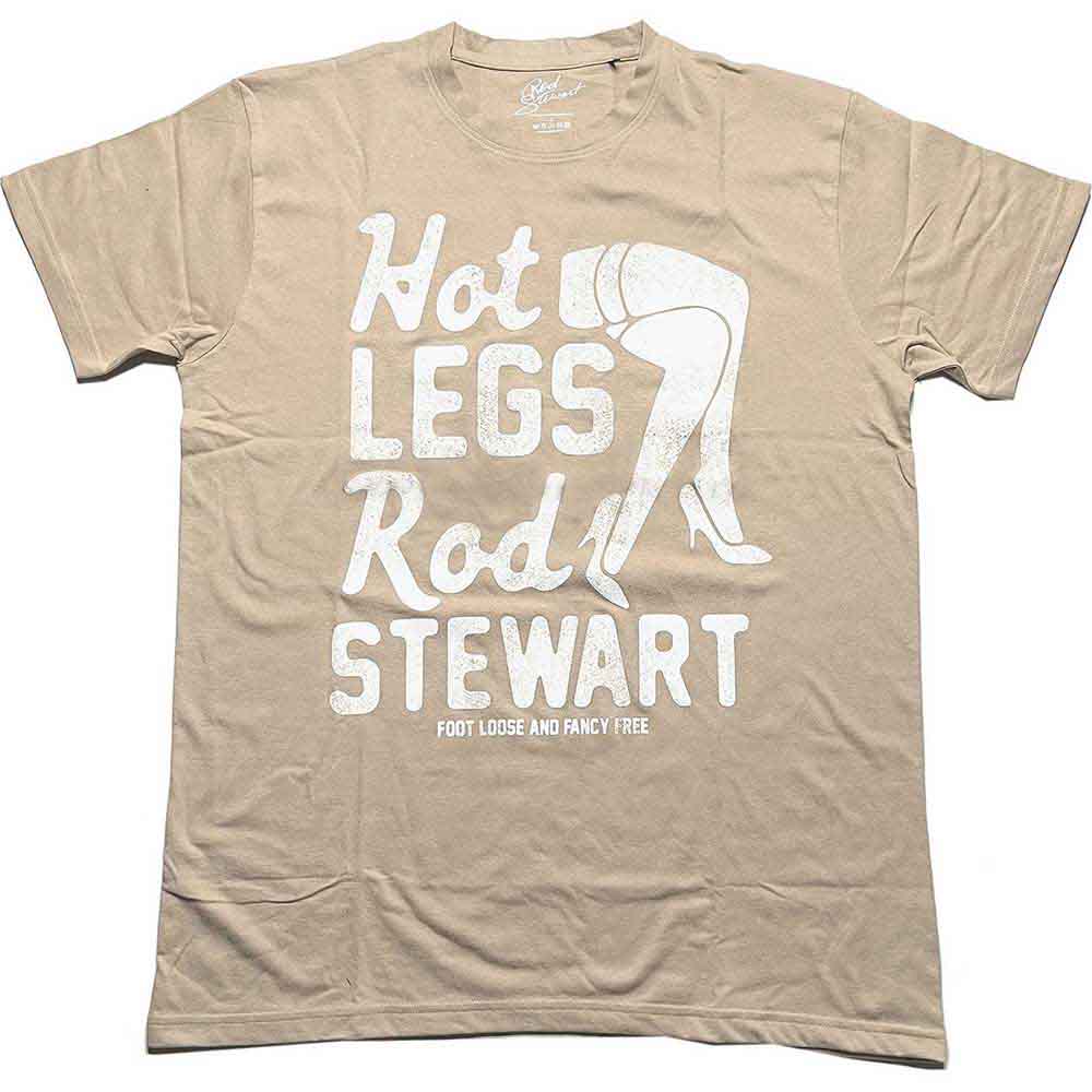 Rod Stewart Unisex T-Shirt: Hot Legs (Sand)
