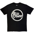 Rod Stewart Unisex T-Shirt: Circle Logo Mono (Black)