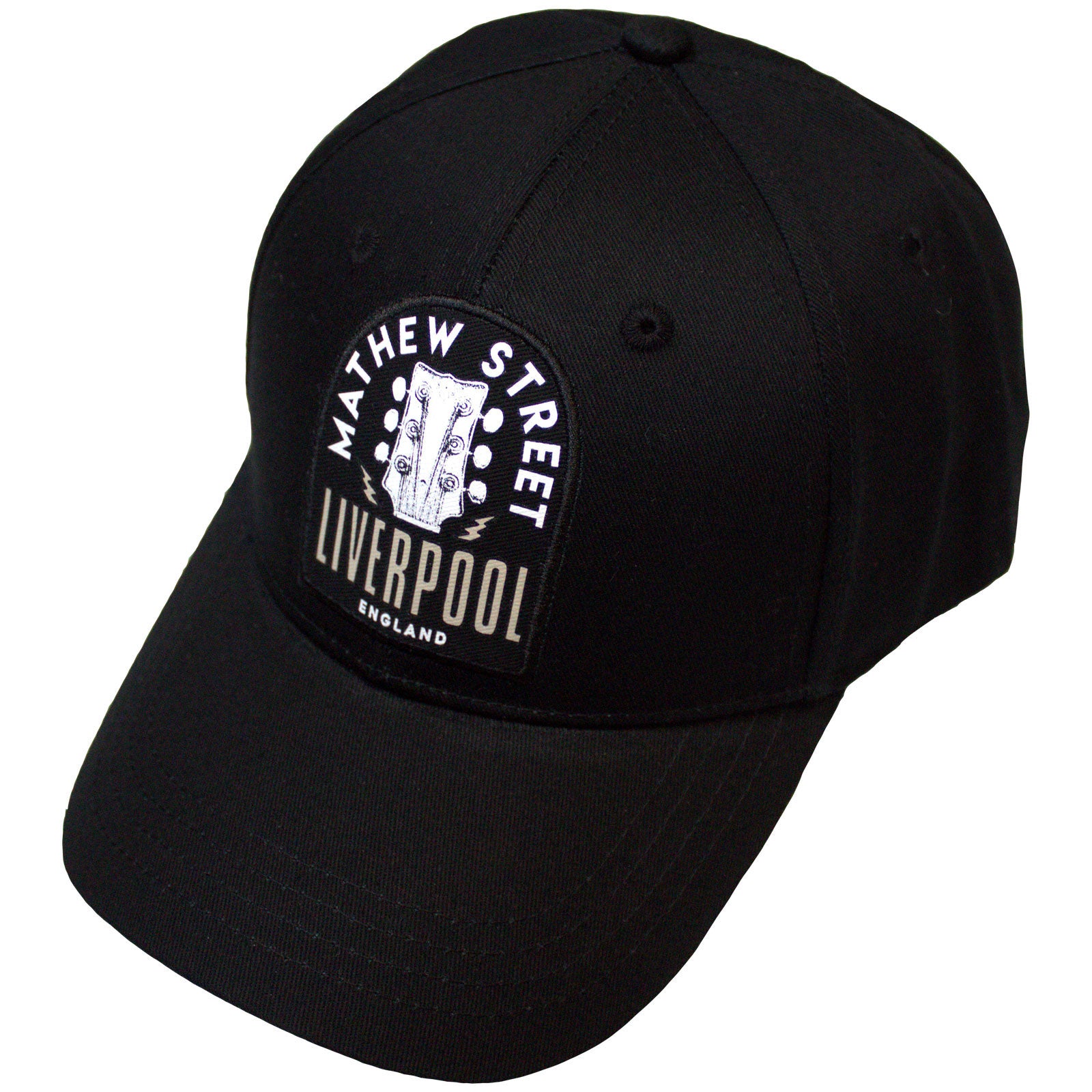 Rock Off Unisex Baseball Cap: Mathew St Guitar (Black)