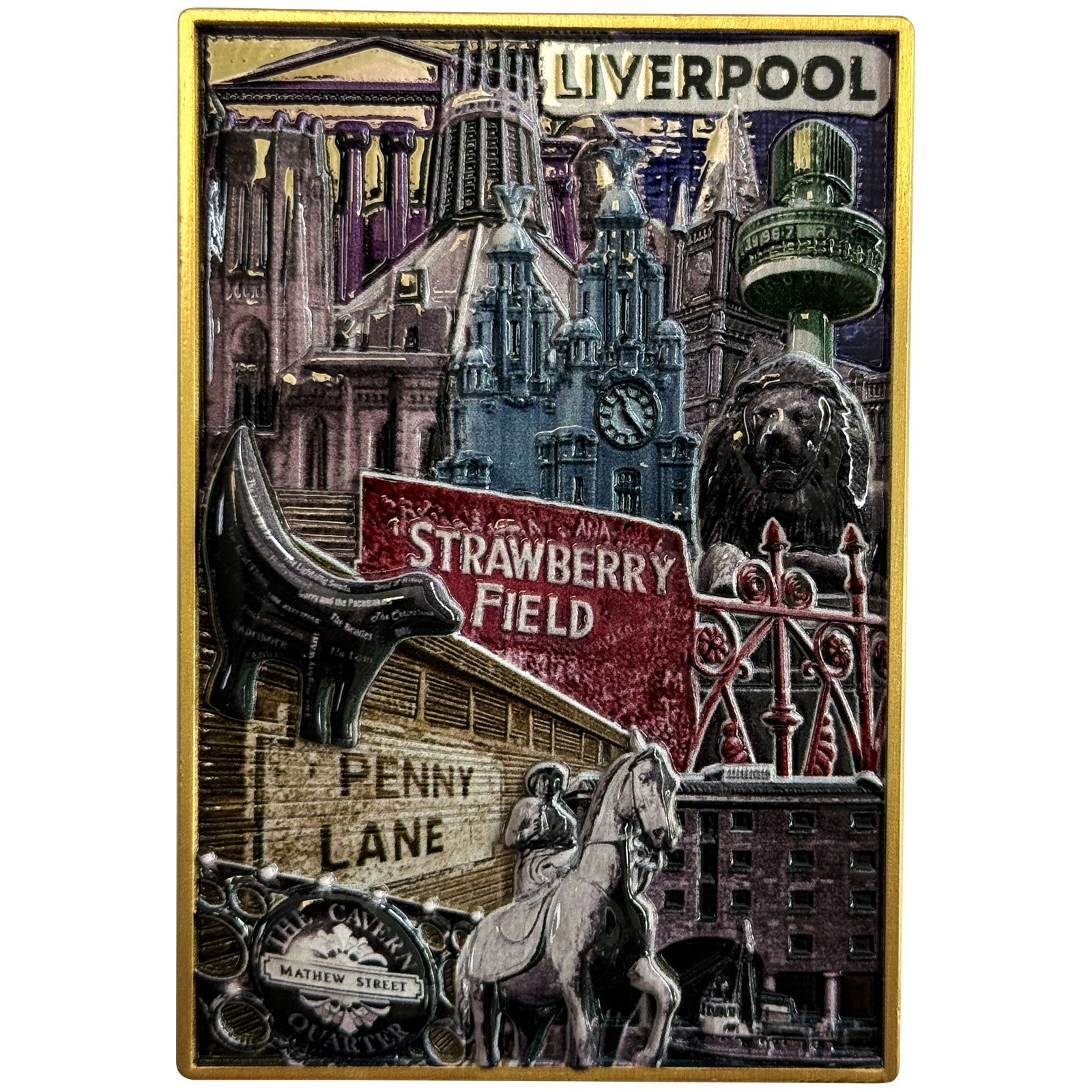 Rock Off Premium Fridge Magnet: City Of Liverpool Landmarks