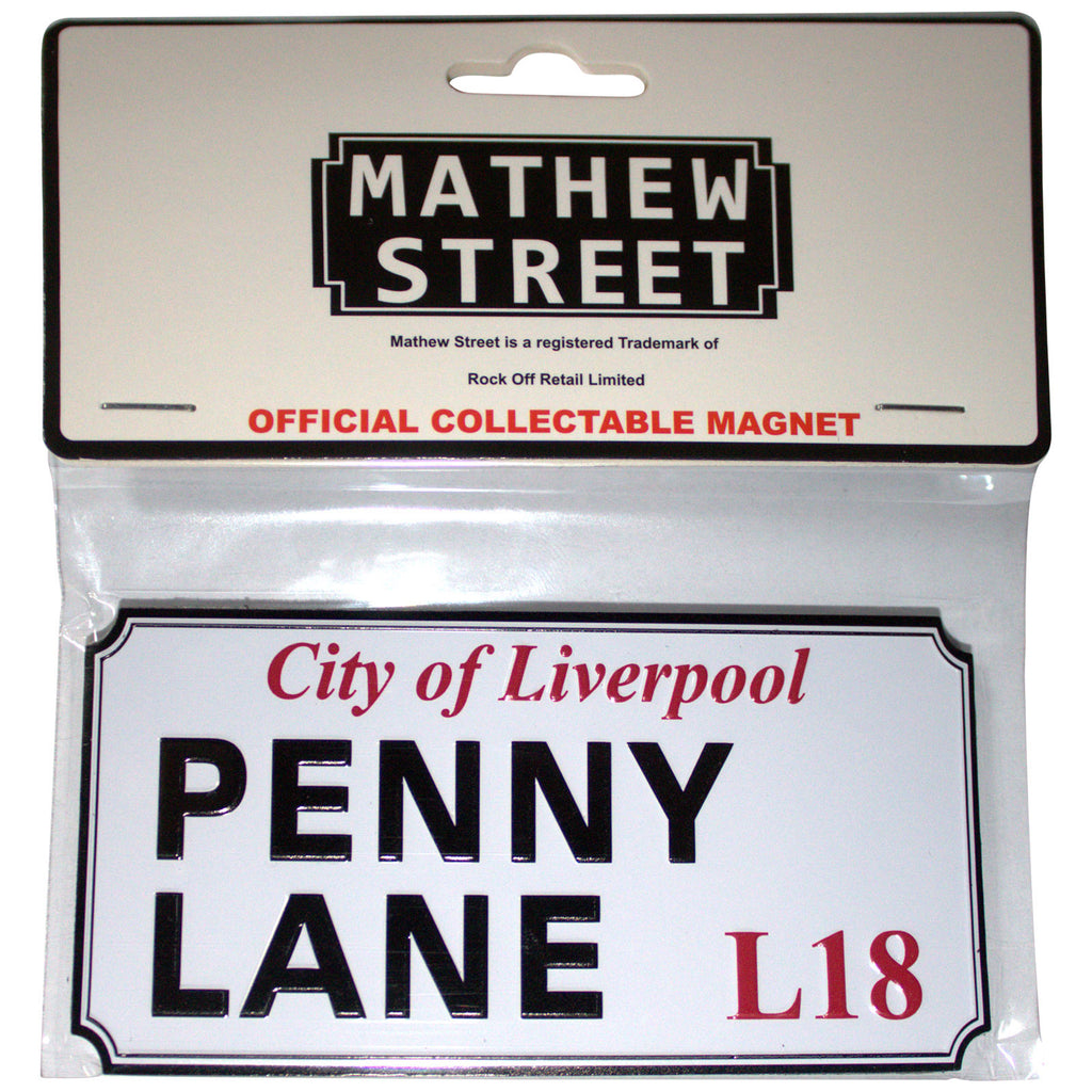Rock Off Fridge Magnet: Penny Lane Liverpool Sign Embossed