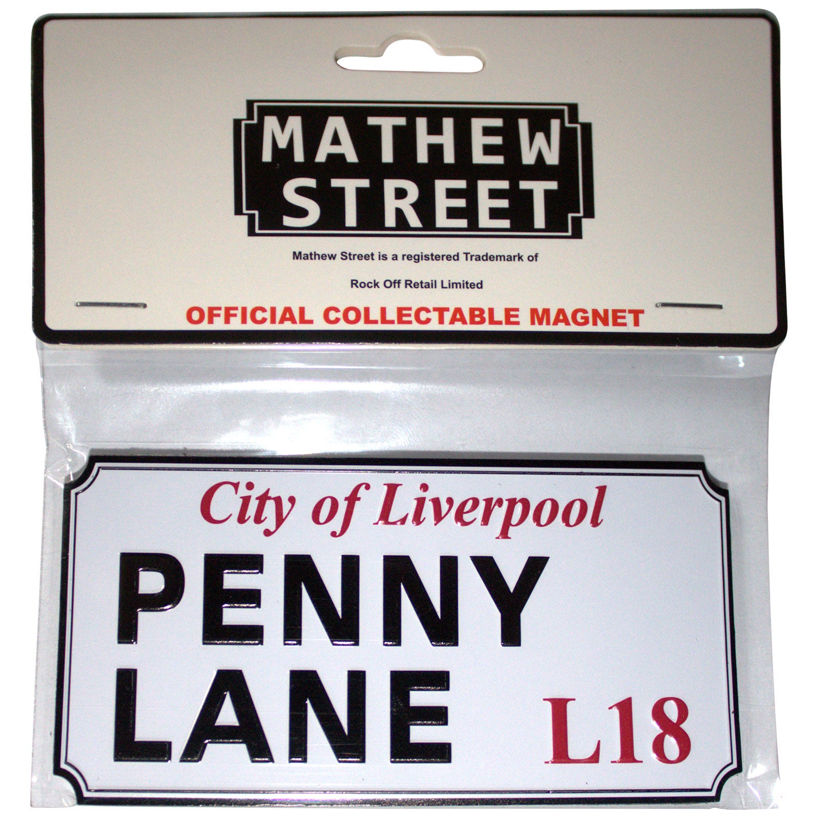 Rock Off Fridge Magnet: Penny Lane Liverpool Sign Embossed