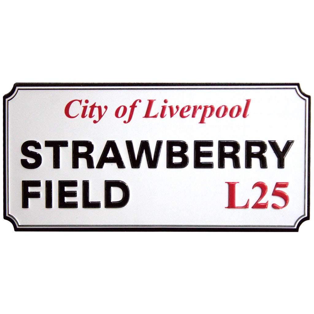 Rock Off Fridge Magnet: Strawberry Field Liverpool Sign Embossed