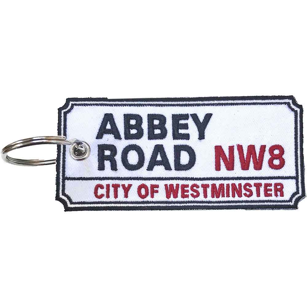 Rock Off Patch Keychain: Abbey Road NW London Sign (Double Sided)