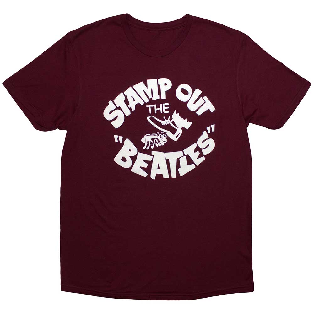 The Beatles Unisex T-Shirt: Stamp Out The... (Maroon Red)