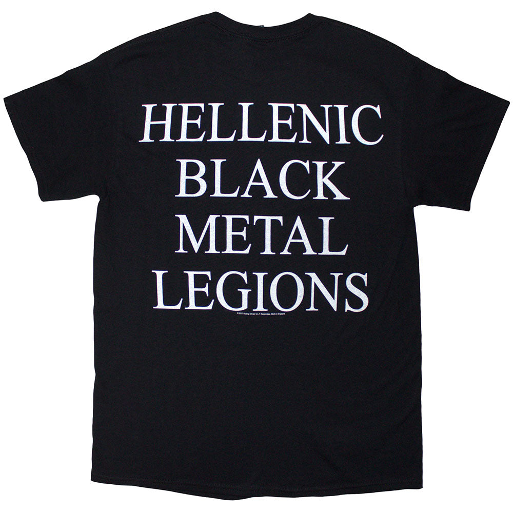 Rotting Christ Unisex T-Shirt: Hellenic Black Metal Legions (Black) (Back Print)