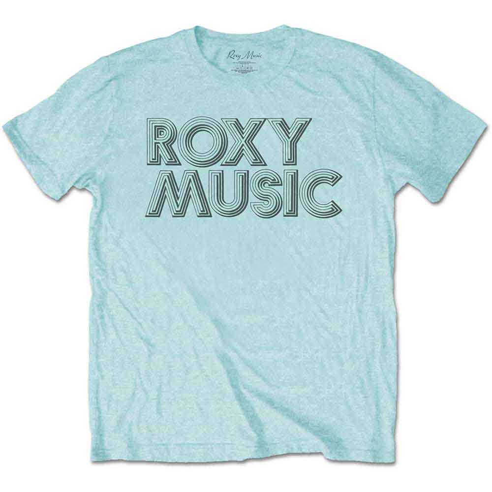 Roxy Music Unisex T-Shirt: Disco Logo (Sky Blue)