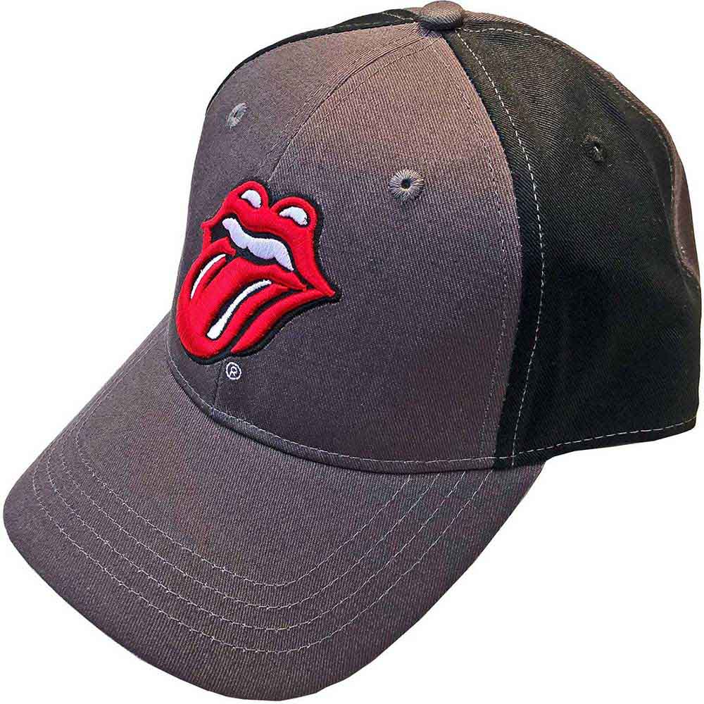 The Rolling Stones Unisex Baseball Cap: Classic Tongue (Charcoal Grey & Black) (2-Tone)