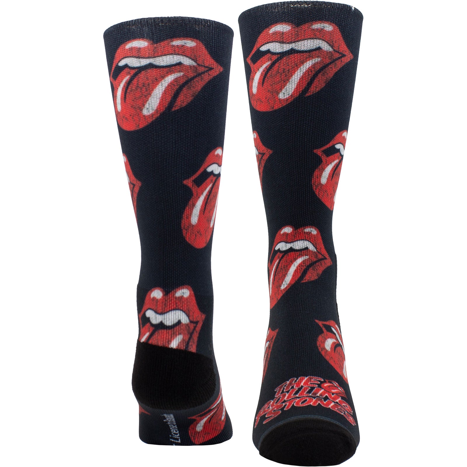 The Rolling Stones Unisex Crew Socks: Allover Tongues Sublimation (Black)  (UK Size 6.5 - 11)