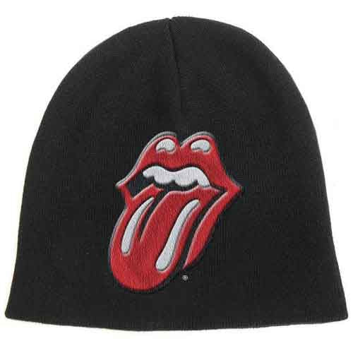 The Rolling Stones Unisex Beanie Hat: Classic Tongue (Black)