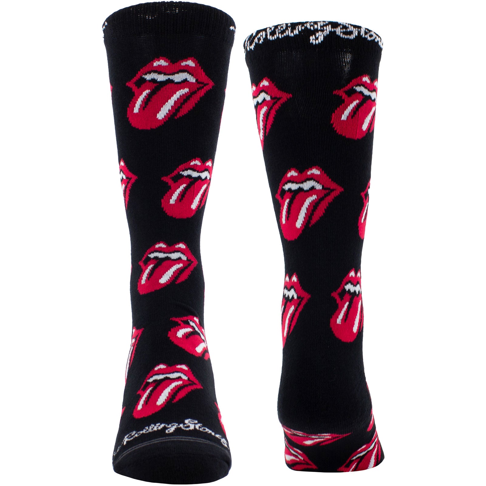 The Rolling Stones Unisex Crew Socks: Allover Tongues (Black)  (UK Size 6.5 - 11)
