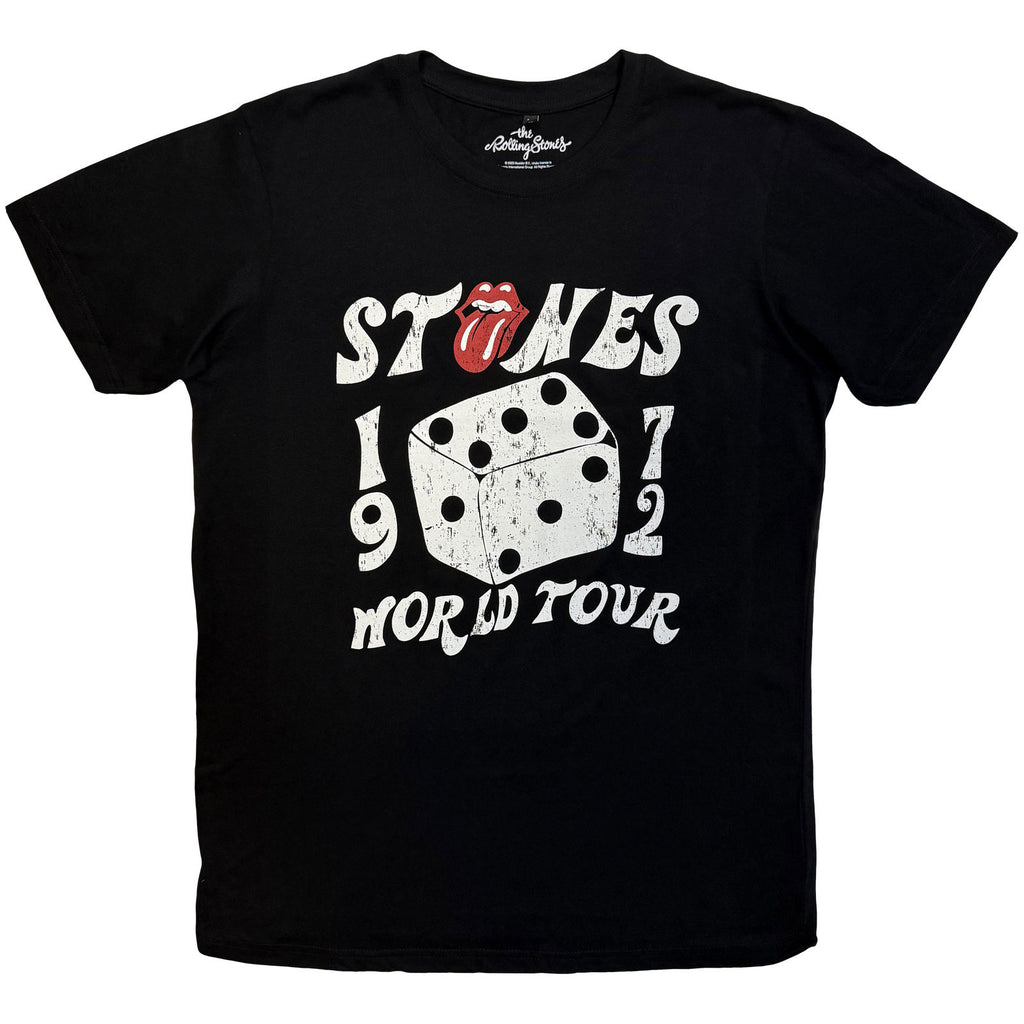 The Rolling Stones Unisex Premium Carbon T-Shirt: Dice Tour '72 (Black)