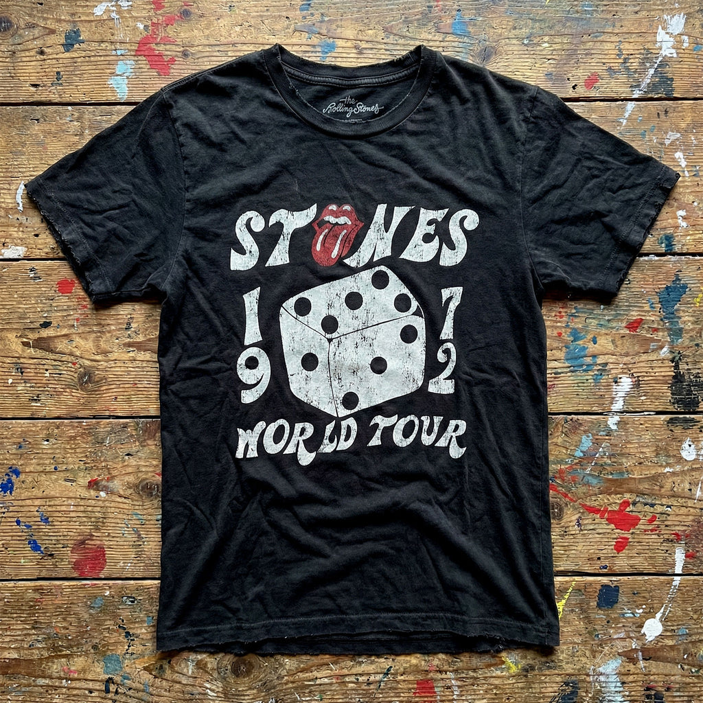 The Rolling Stones Unisex Premium Carbon T-Shirt: Dice Tour '72 (Black)