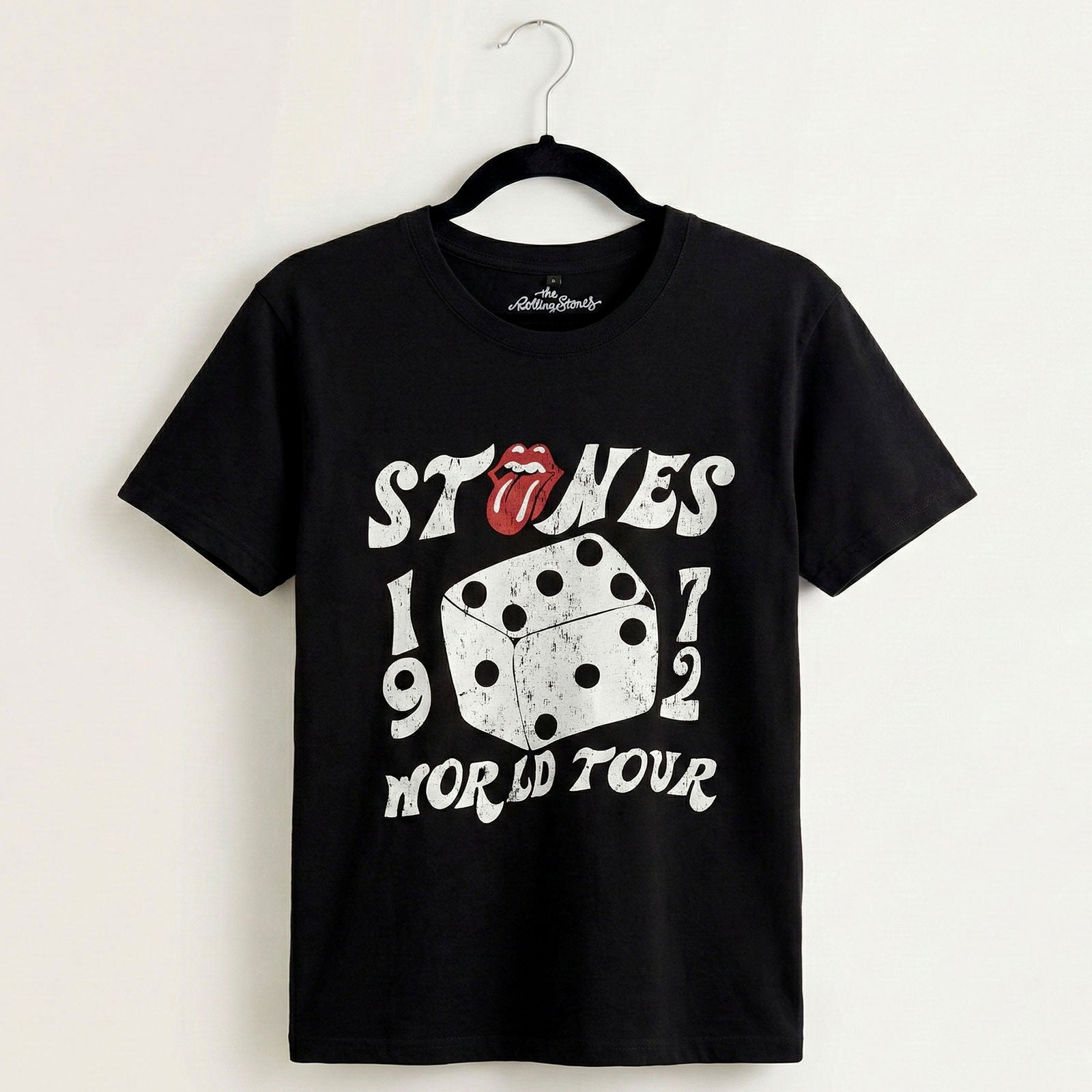 The Rolling Stones Unisex Premium Carbon T-Shirt: Dice Tour '72 (Black)