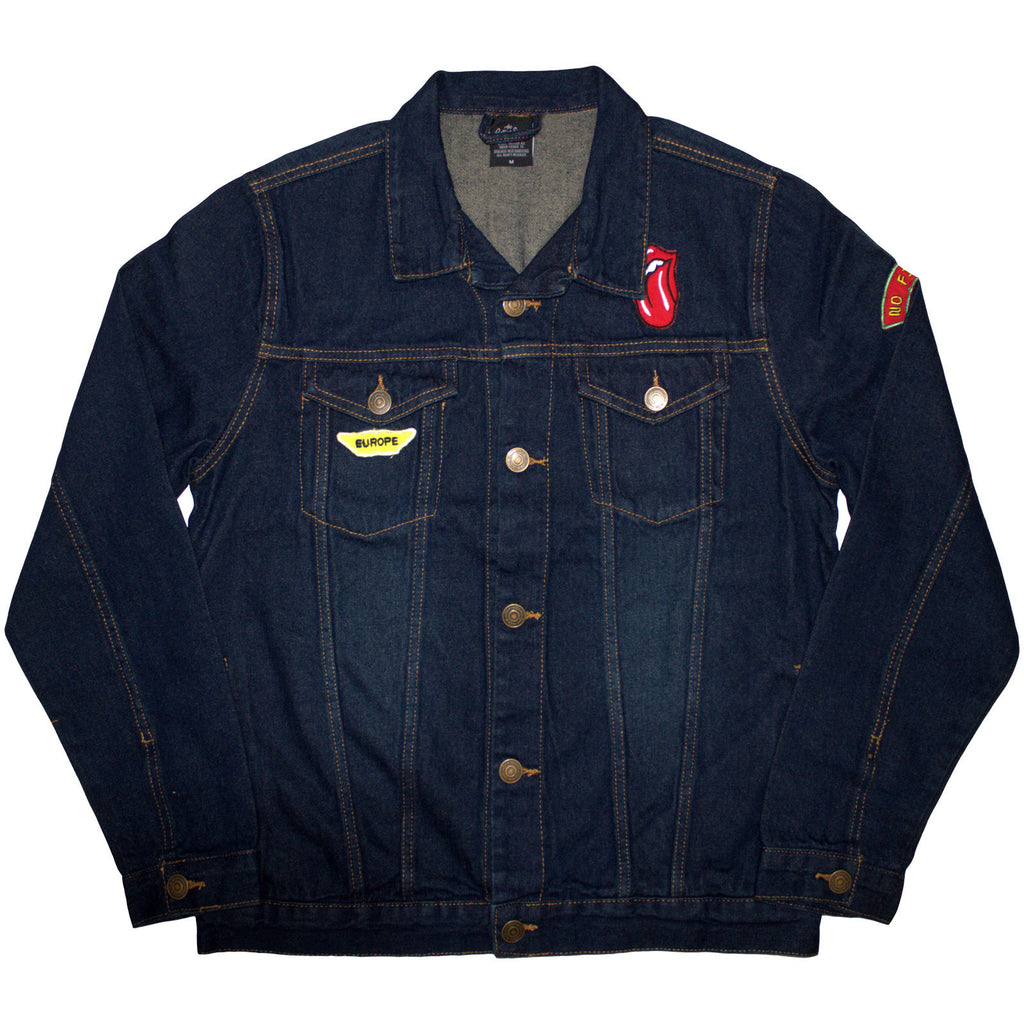The Rolling Stones Unisex Denim Jacket: Sympathy (Denim Blue) (Back & Sleeve Print)