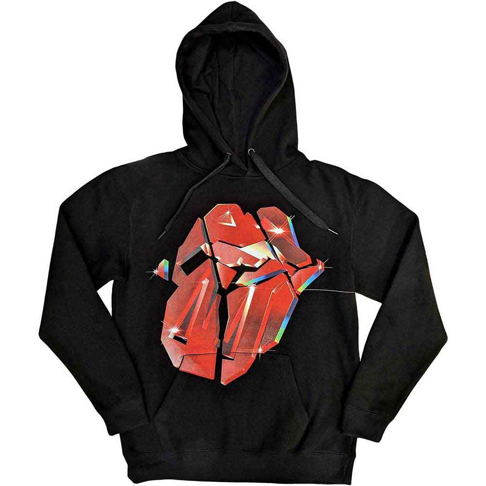 The Rolling Stones Unisex Pullover Hoodie: Hackney Diamonds Lick (Black)