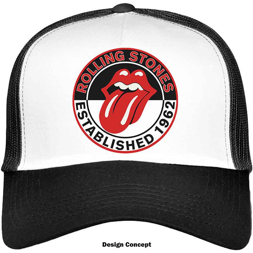 The Rolling Stones Unisex Mesh Back Cap: Est. 1962 (Black & White)