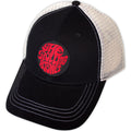 The Rolling Stones Unisex Mesh Back Cap: 70s Logo Emblem (Black & Natural)