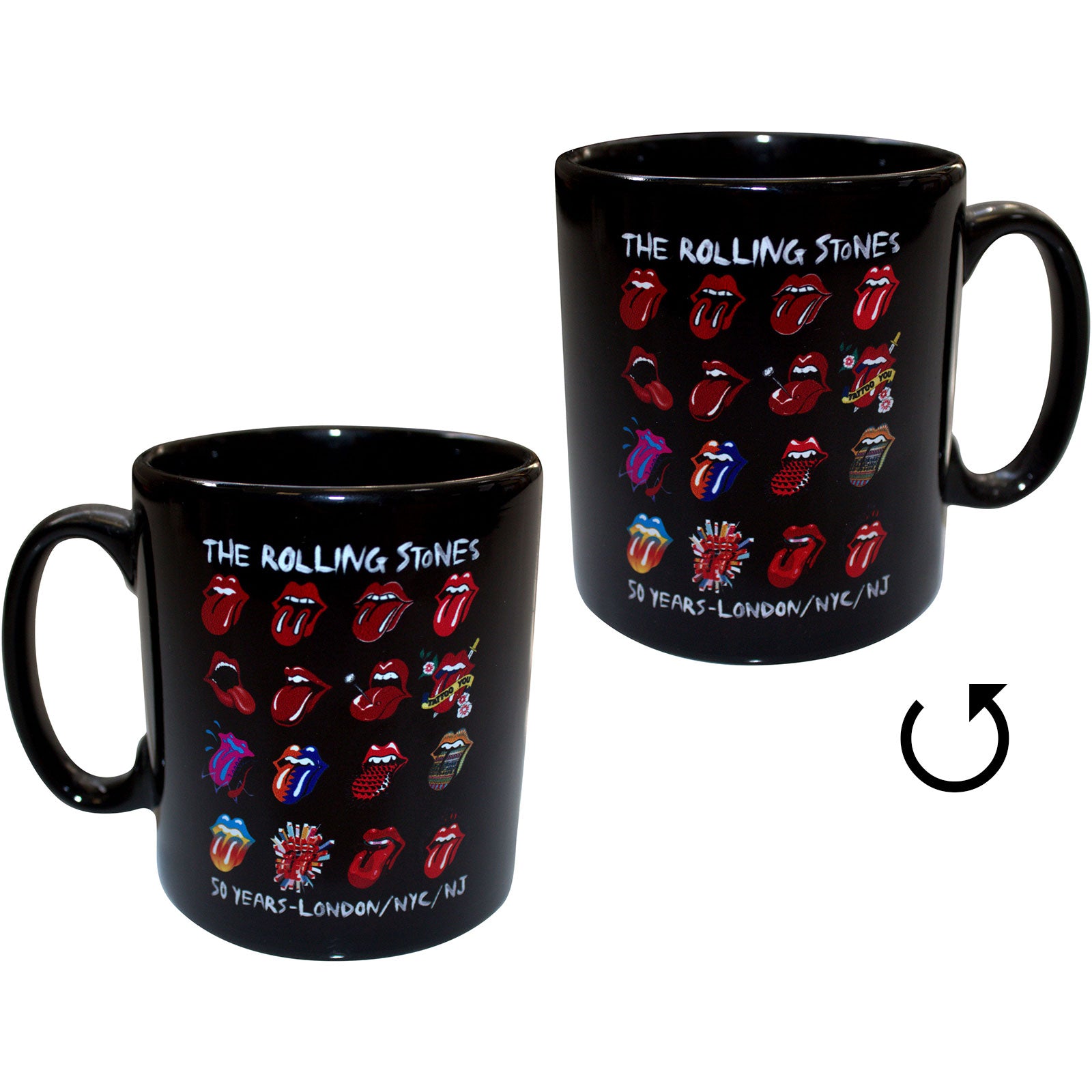 The Rolling Stones Unboxed Mug: Tongue Evolution (Black)