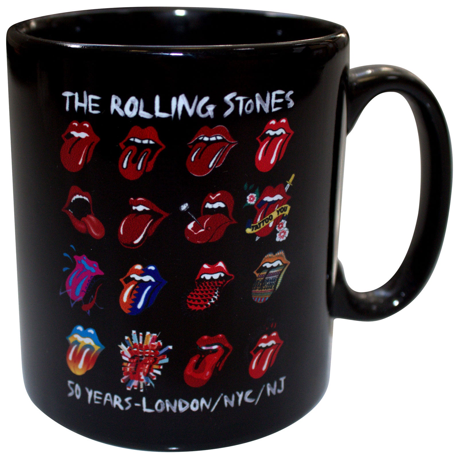 The Rolling Stones Unboxed Mug: Tongue Evolution (Black)