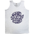 The Rolling Stones Unisex Tank T-Shirt: Vintage 70s Logo (White) (LOS)