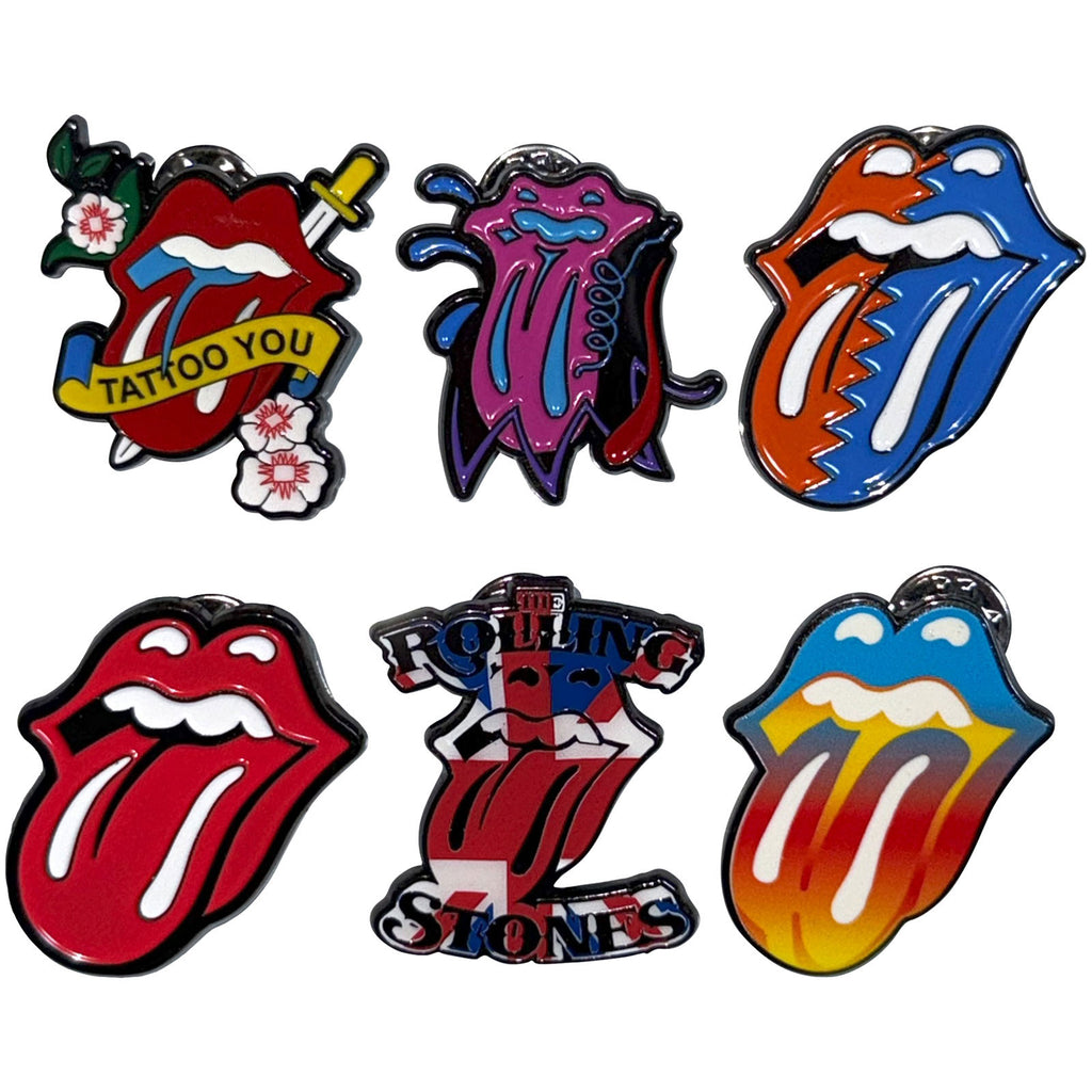 The Rolling Stones Pin Badge Set: Tongues Evolution 1