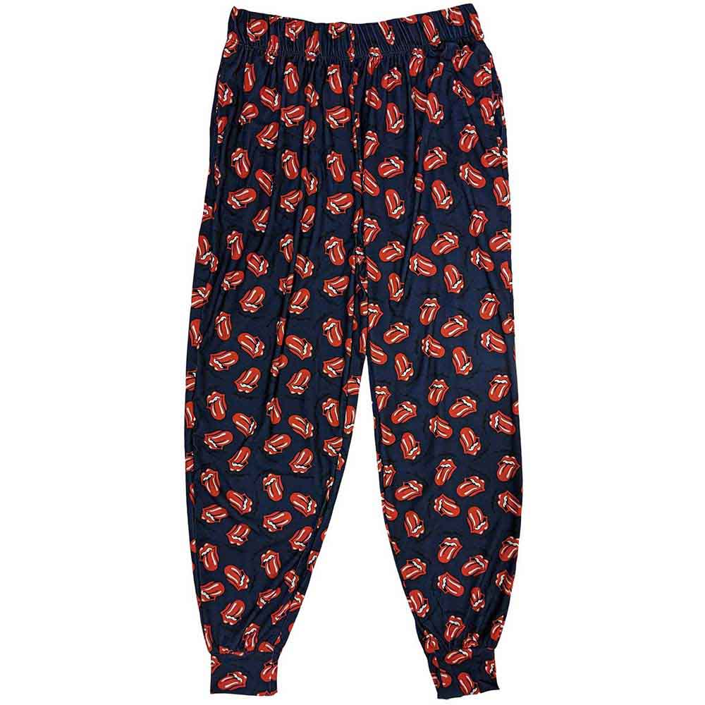 The Rolling Stones Unisex Pyjamas: Classic Tongue (Navy Blue)