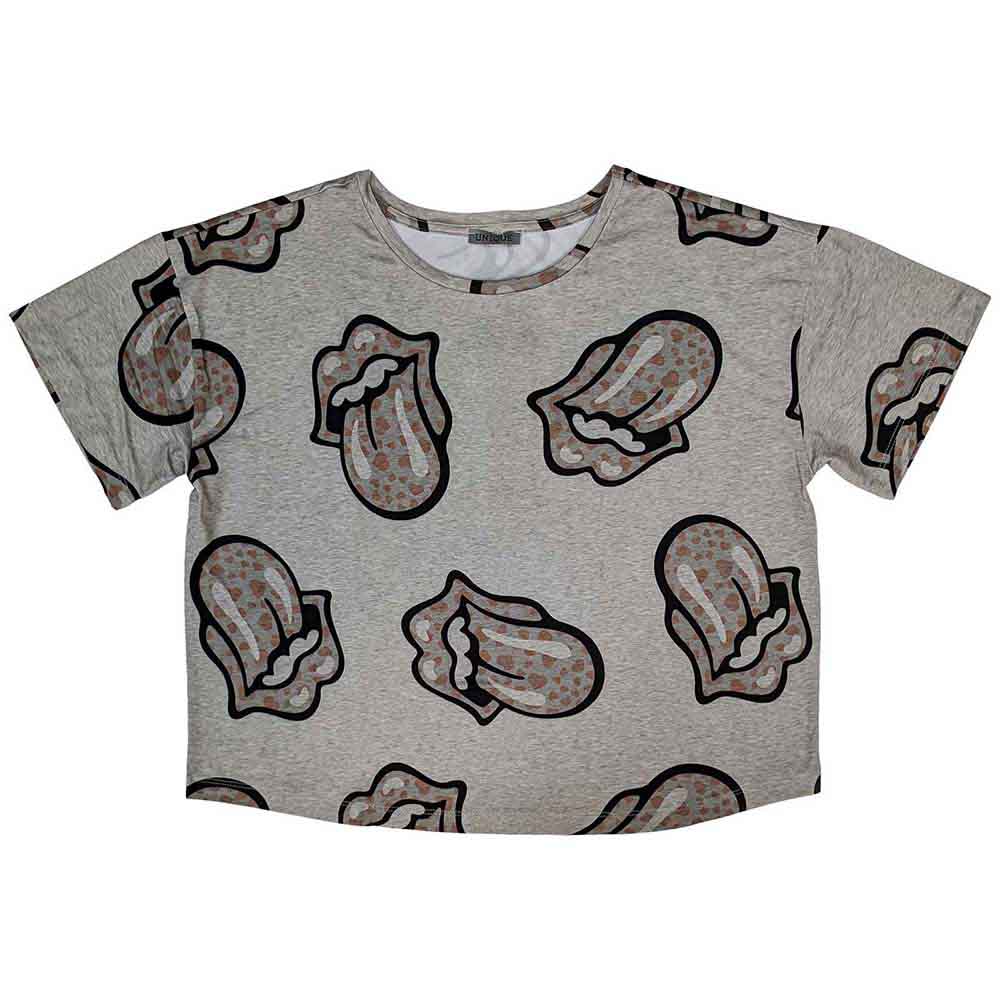 The Rolling Stones Ladies Pyjamas: Heart Tongue (Grey)