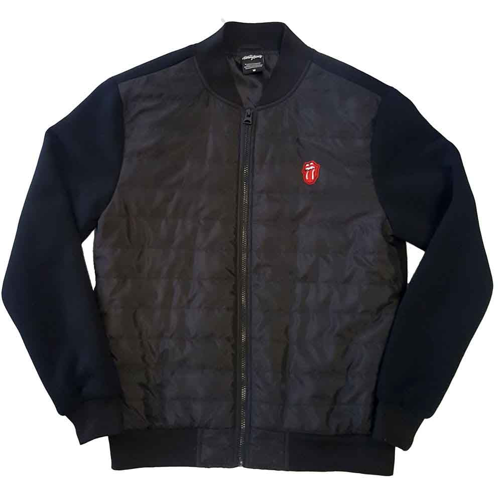 The Rolling Stones Unisex Quilted Jacket: Classic Tongue (Black)