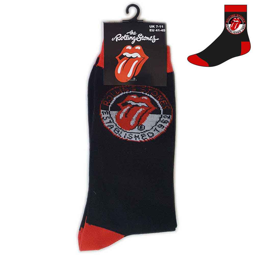The Rolling Stones Unisex Ankle Socks: Established (Black) (UK Size 7 - 11)