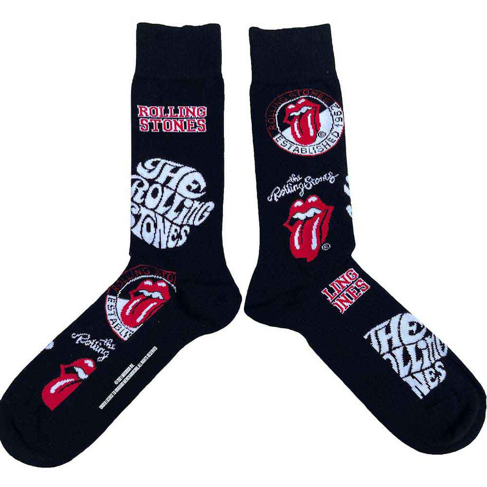 The Rolling Stones Unisex Ankle Socks: Logos (Black) (UK Size 4 - 7)