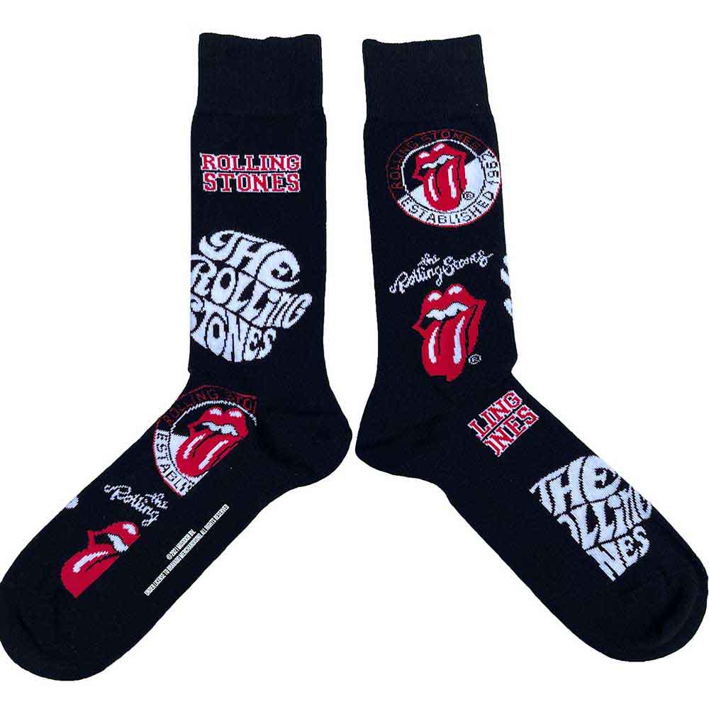 The Rolling Stones Unisex Ankle Socks: Logos (Black) (UK Size 7 - 11)