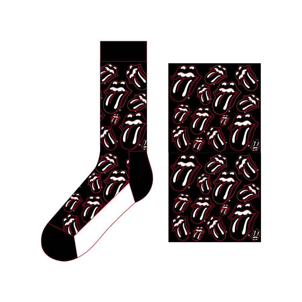 The Rolling Stones Unisex Ankle Socks: Outline Tongues (Black) (UK Size 7 - 11)