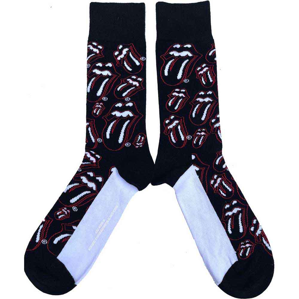 The Rolling Stones Unisex Ankle Socks: Outline Tongues (Black) (UK Size 7 - 11)
