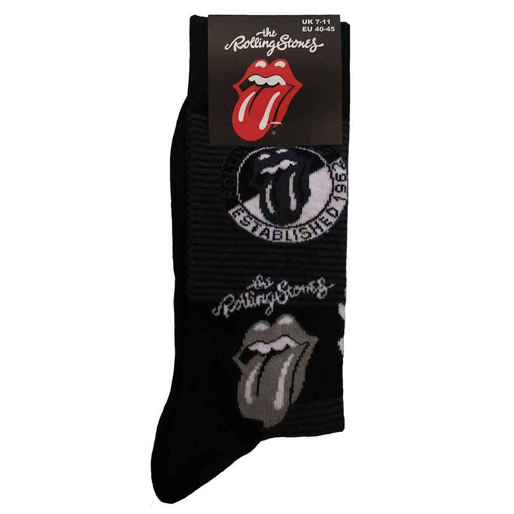The Rolling Stones Unisex Ankle Socks: Mono Logos (Black) (UK Size 7 - 11)