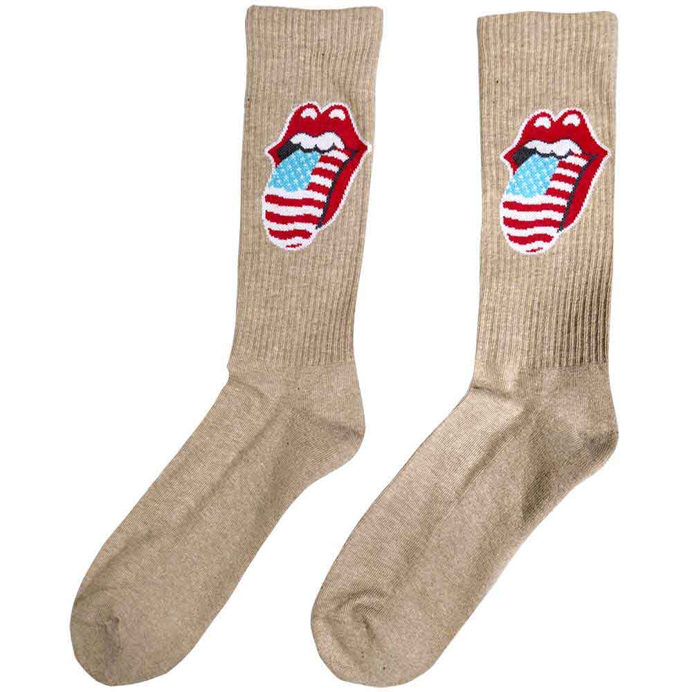 The Rolling Stones Unisex Ankle Socks: US Tongue (Tie-Dye Effect Natural) (UK Size 7 - 11)