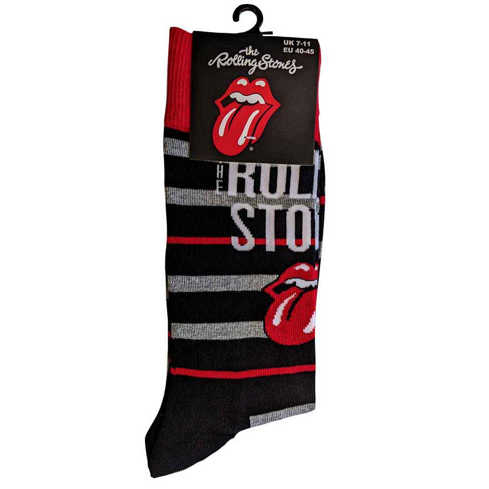 The Rolling Stones Unisex Ankle Socks: Logo & Tongue (Black) (UK Size 7 - 11)