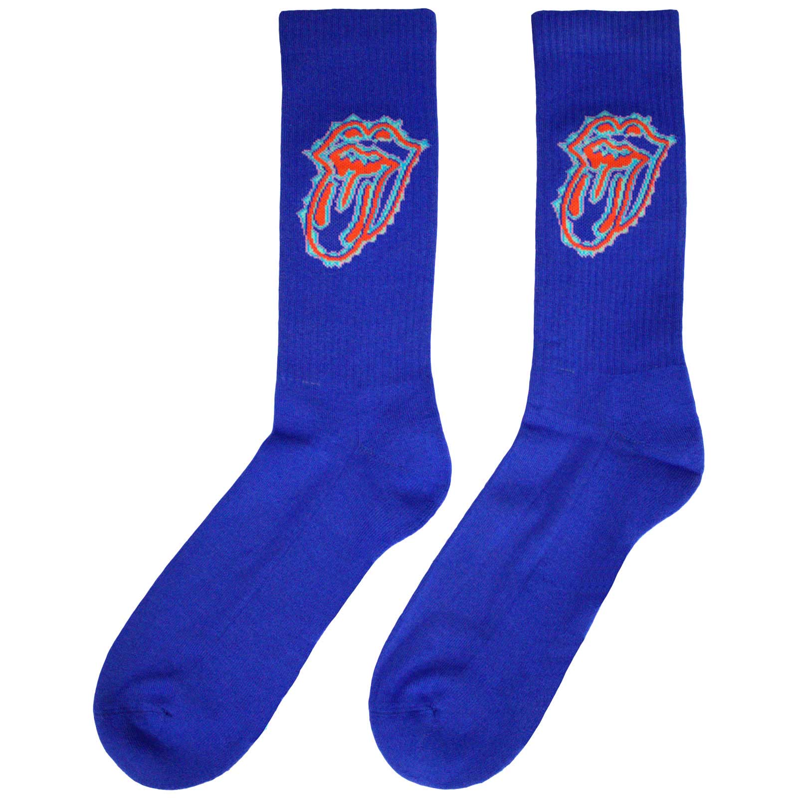 The Rolling Stones Unisex Terry Socks: Doodle Tongue (Blue) (UK Size 7 - 11)