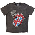 The Rolling Stones Unisex Stone Wash T-Shirt: British Tongue (Charcoal Grey)