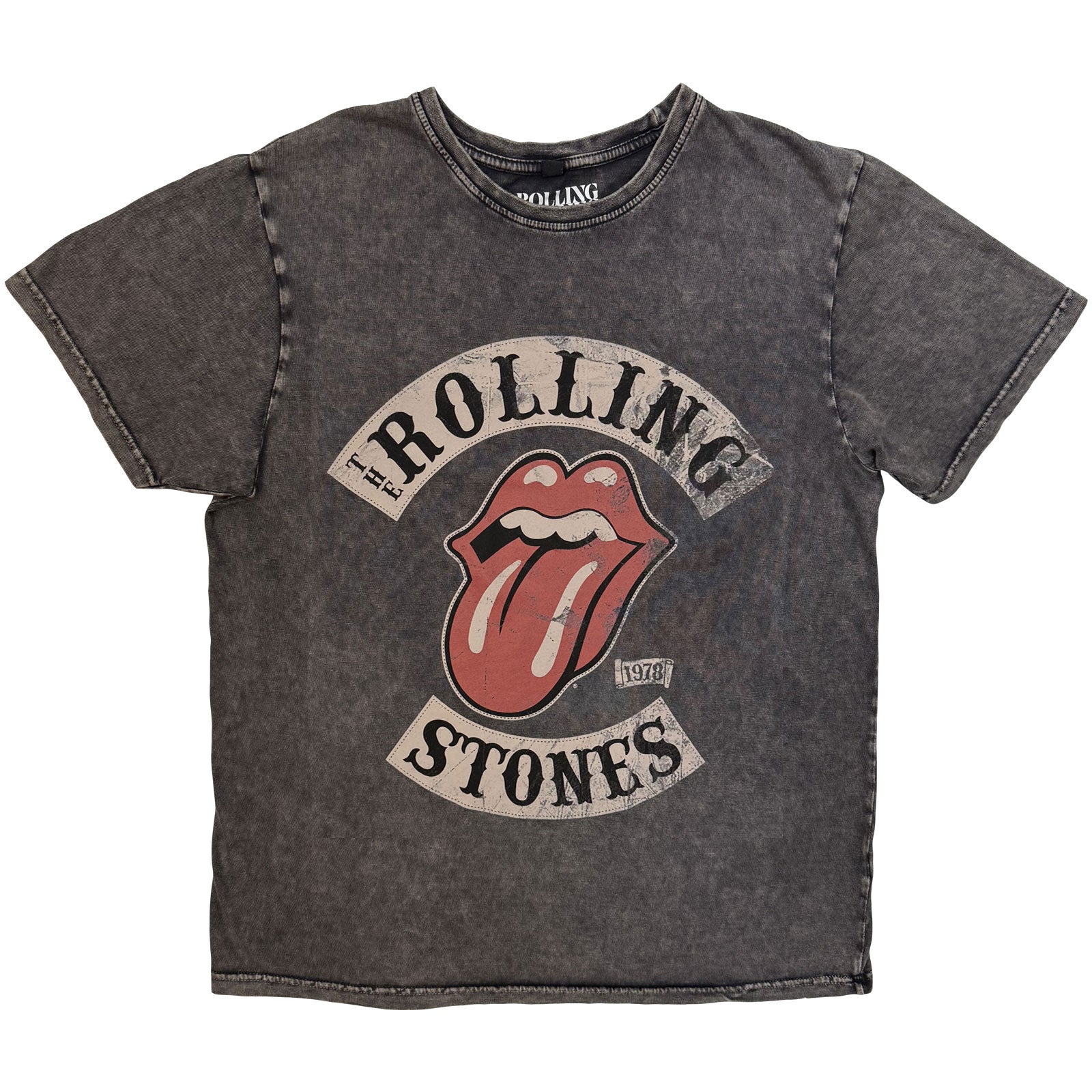 The Rolling Stones Unisex Stone Wash T-Shirt: Tour 78 (Charcoal Grey)