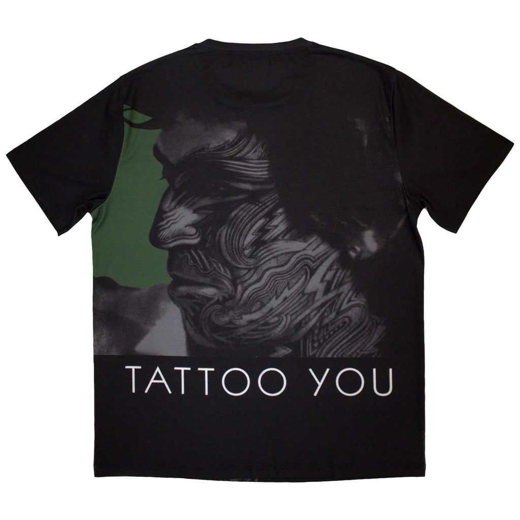The Rolling Stones Unisex Sublimation T-Shirt: Tattoo You (Black) (Back Print)