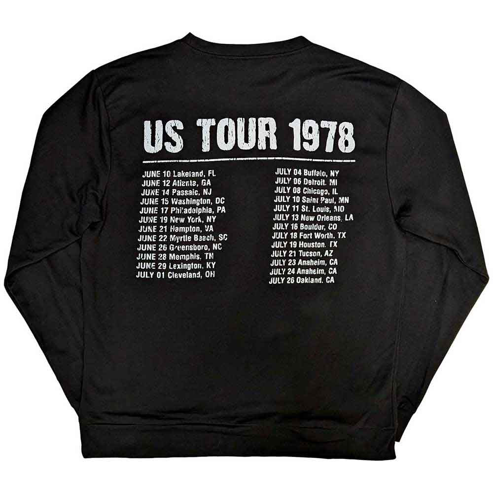The Rolling Stones Unisex Sweatshirt: US Tour 1978 (Black) (Back & Sleeve Print)