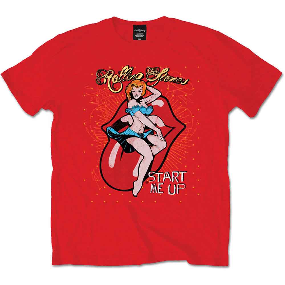 The Rolling Stones Unisex T-Shirt: Start me up (Red)