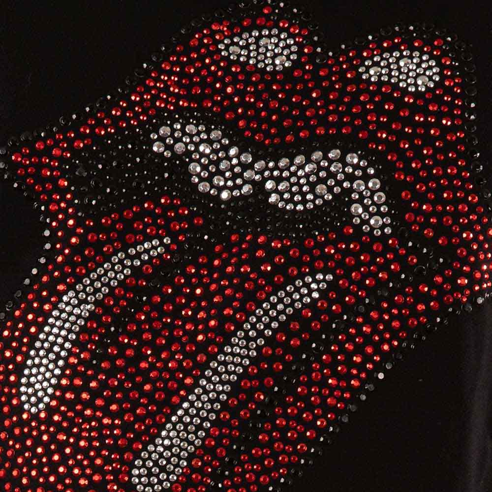 The Rolling Stones Ladies T-Shirt: Classic Tongue (Black) (Embellished)