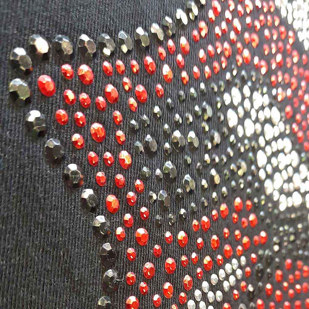 The Rolling Stones Unisex T-Shirt: Classic Tongue (Black) (Embellished)