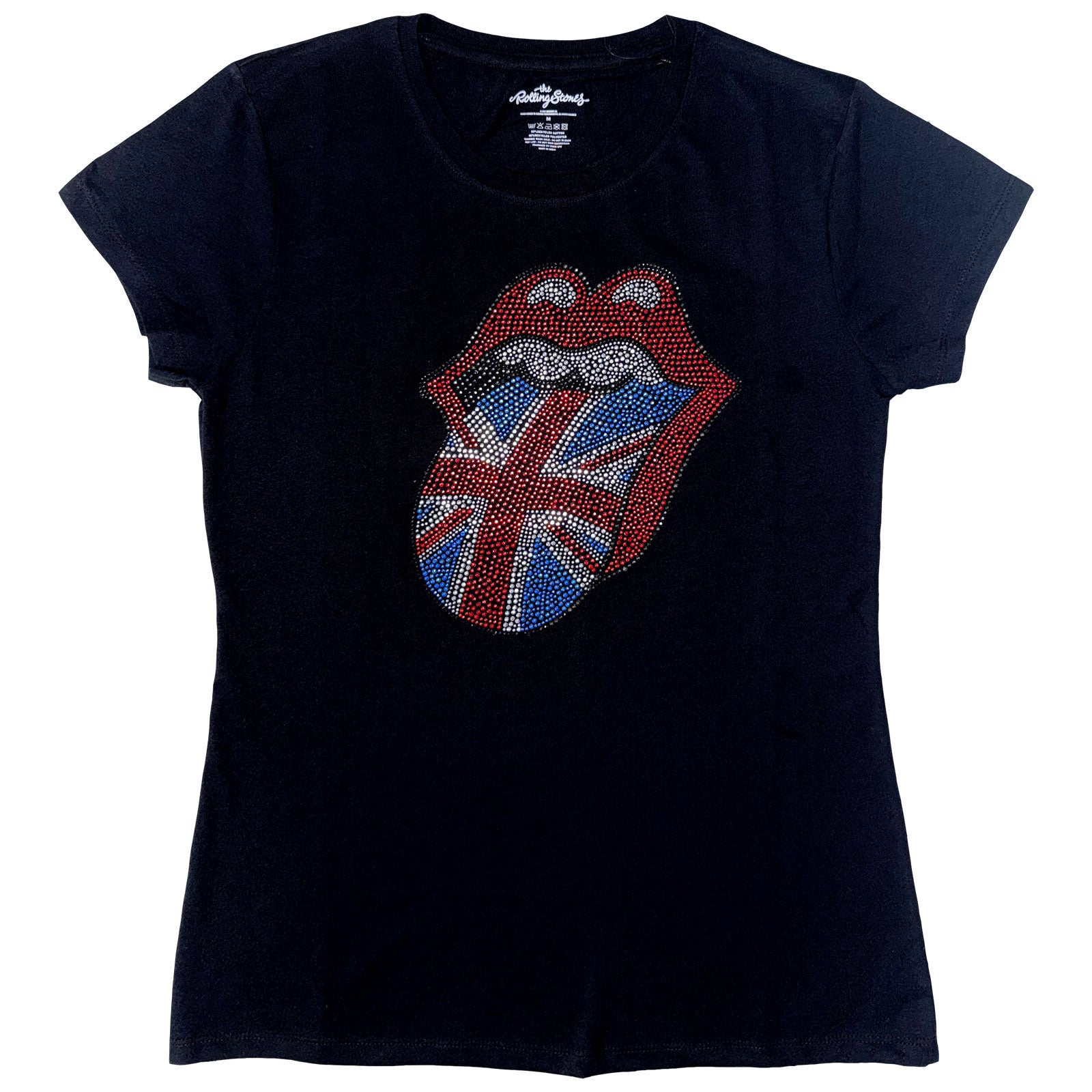 The Rolling Stones Ladies T-Shirt: Classic UK (Black) (Embellished)